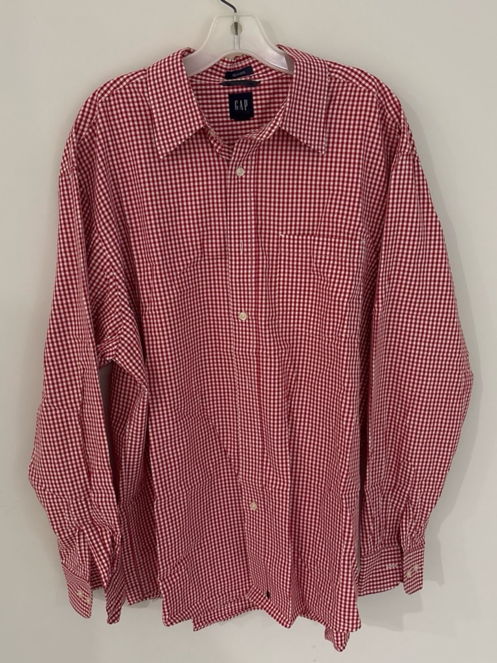 GAP Red & White Gingham Casual Button-Down Shirt